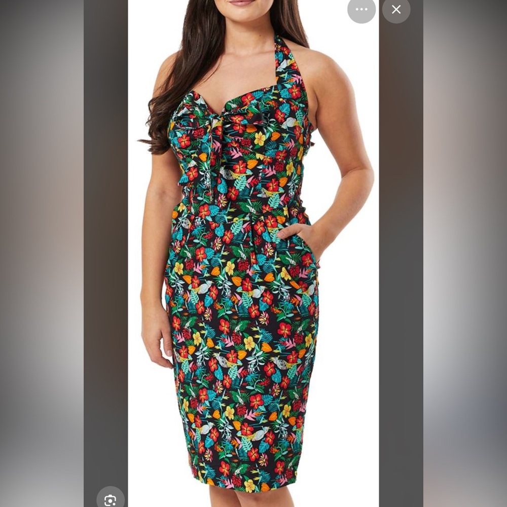 NWT Timeless London poppy tropical hibiscus dress